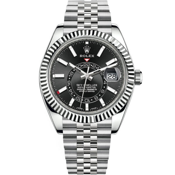 326934-Black-Index-Jubilee-Rolex-Skydweller_42.jpg Rolex Sky-Dweller 42mm Stainless Steel 326934 Black Dial