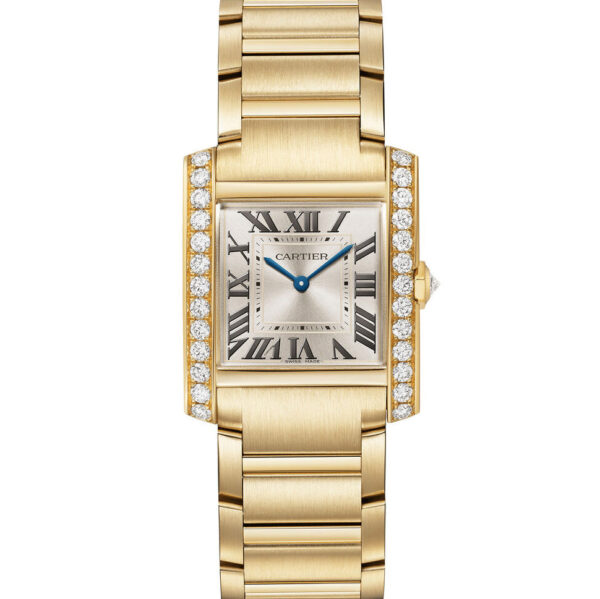 CartierTankFrancaiseMediumModelQuartz27X32mmYellowGoldandDiamondCRWJTA0040Front.jpg Cartier Tank Francaise 32mm Golden Dial WJTA0040