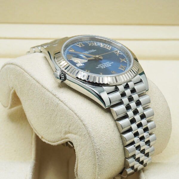 DSC00877_2.jpg Rolex Datejust 41mm Azzurro Blue Roman Numeral Dial Fluted Bezel 126334