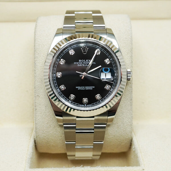 DSC04930.jpg Rolex Datejust 41mm Black Diamond Dial Fluted Bezel 126334