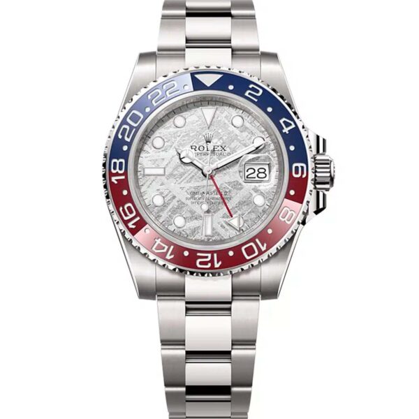 Rolex-126719BLRO-meteorite-stock_jpg.jpg Rolex GMT-Master II "Pepsi" 40mm 126719BLRO White Gold Meteorite Dial