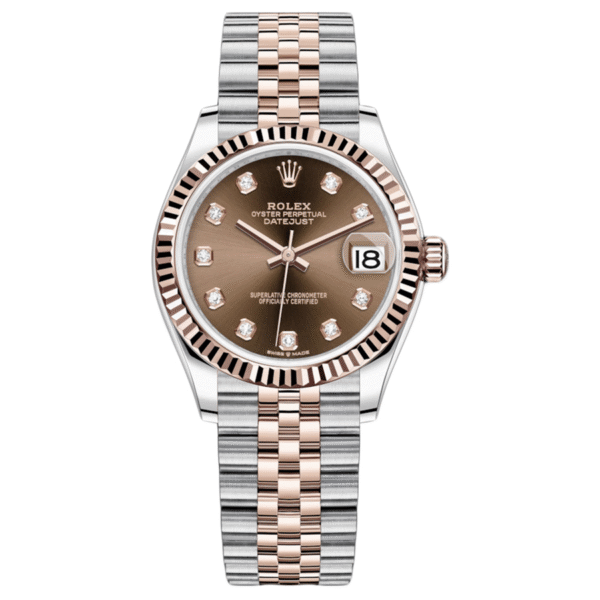 RolexDatejustChocolateDiamondFlutedDial31mm278271Jubilee.png Rolex Datejust Chocolate Diamond Dial Fluted Bezel 31mm 278271