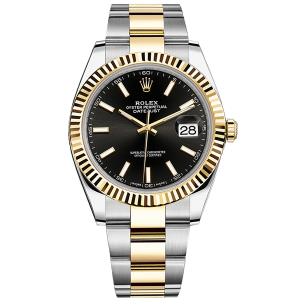 RolexDatejustIIBlackFlutedDial41mm126333.png Rolex Datejust 41mm Black Dial Fluted Bezel 126333