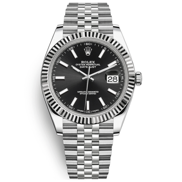 RolexDatejustIIBlackFlutedDial41mm126334Jubilee.png Rolex Datejust 41mm Black Dial Fluted Bezel 126334