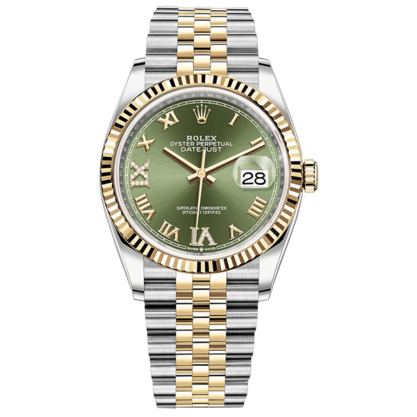RolexDatejustIIOliveGreenRomanNumeralFlutedDial36mm126233_7d97ea0b-5330-47eb-9864-21c94d844414.png Rolex Datejust Olive Green Roman Numeral Dial Fluted Bezel 36mm 126233
