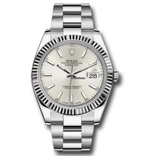 RolexDatejustIISilverFlutedDial41mm126334.png Rolex Datejust 41mm Silver Dial Fluted Bezel 126334