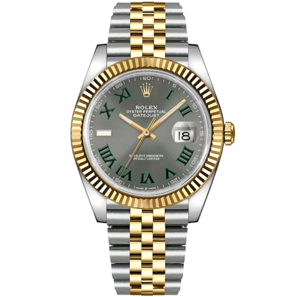 Rolex Datejust 41mm Slate Roman Numeral Dial Fluted Bezel 126333