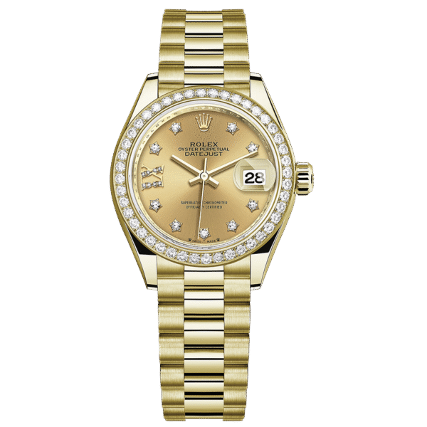 Rolex Lady-Datejust Champagne Diamond Star Dial Diamond Bezel 28mm 279138RBR
