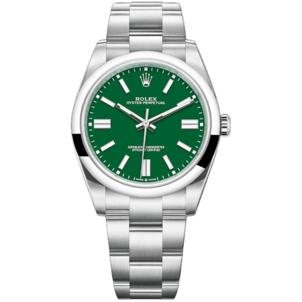 RolexOysterPerpetualGreenDialDomedBezel41mm124300.png Rolex Oyster Perpetual Green Dial Domed Bezel 41mm 124300