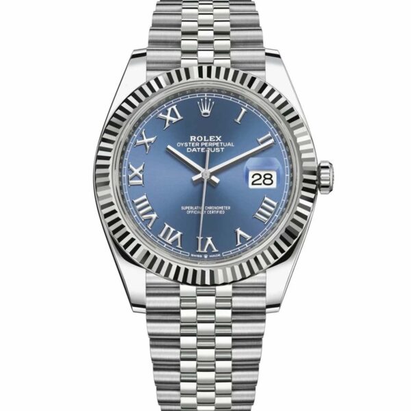 rolex-datejust-41-126334-0026_jpg.jpg Rolex Datejust 41mm Azzurro Blue Roman Numeral Dial Fluted Bezel 126334