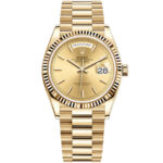 Rolex Day-Date 36mm Presidential 128238 Fluted Bezel Champagne Dial