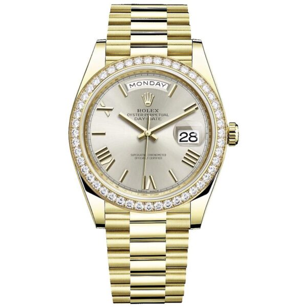 rolex-day-date-40-presidential-228348-diamond-bezel-silver-dial-first-class-timepieces.jpg Rolex Day-Date 40 Presidential 228348RBR Diamond Bezel Silver Dial